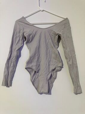 Danskin Grey Long Sleeve Bodysuit
